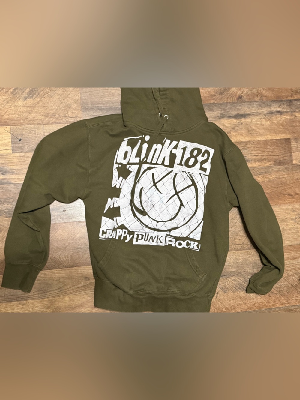 Blink-182 Olive Green Graphic Pullover Hoodie